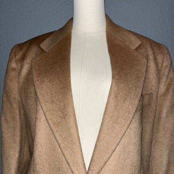 WOMEN'S 80s SANYO for I. MAGNIN 100% CAMEL HAIR BLAZER JACKET MADE IN JAPAN - 12 - Picture 7 of 11